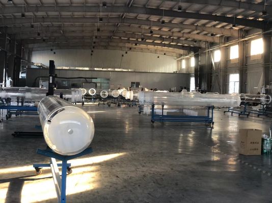 Yüksek saflıklı SiO2 99.99% Kuvars cam tüpü 1180°C Annealing noktası ve 1100°C