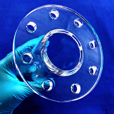 Tedarikçiler Özel Yüksek Sıcaklıkta Korozyona Dirençli Dükkanlı Şeffaf Çıplak Kuvars Flanges Üretiyor