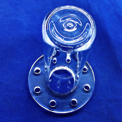 Tedarikçiler Özel Yüksek Sıcaklıkta Korozyona Dirençli Dükkanlı Şeffaf Çıplak Kuvars Flanges Üretiyor