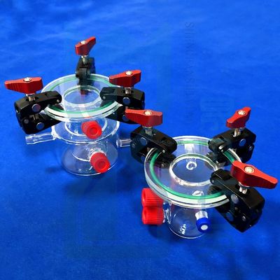 Bilim laboratuvarı cam eşyaları için özelleştirilmiş korozyona dayanıklı yüksek şeffaf çift katmanlı kuvars reaktörü