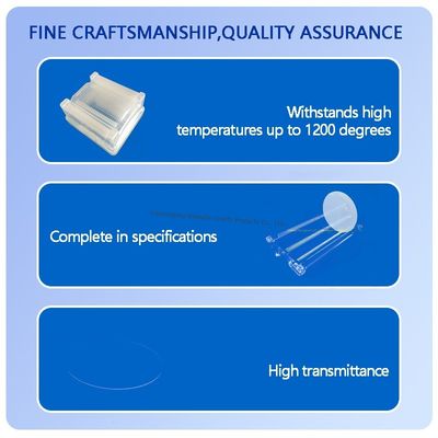 Yüksek Şeffaflık 99.99% Saflık 1100°C çalışma sıcaklığı ile Kuvars Cam Plağı