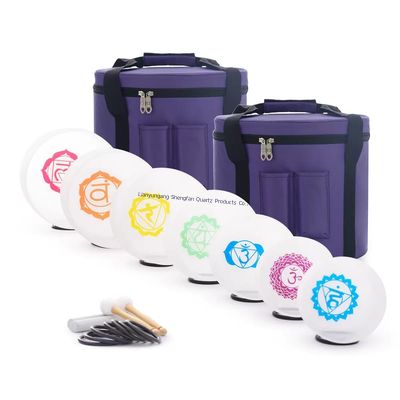 8-20 İnç %99,99 Kuvars Kristal Şarkı Kasesi Seti, Ses Şifası ve Meditasyon İçin Şeffaf İnci Beyazı Renkte