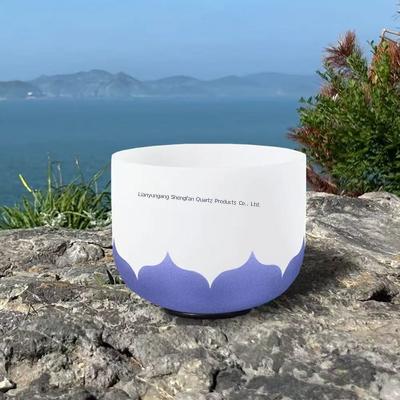 6-12 Inch Frosted Rainbow Design 7 Chakra Singing Bowl Quartz Crucible En Cristal Bol Chantant