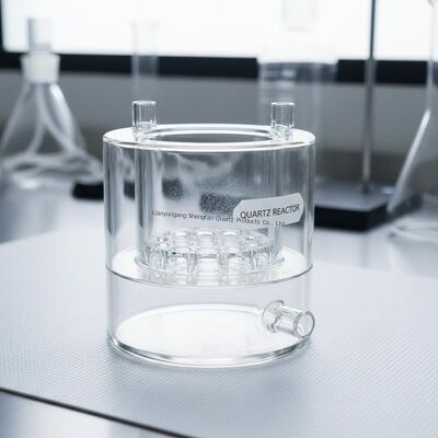 Bilim laboratuvarı cam eşyaları için özelleştirilmiş korozyona dayanıklı yüksek şeffaf çift katmanlı kuvars reaktörü