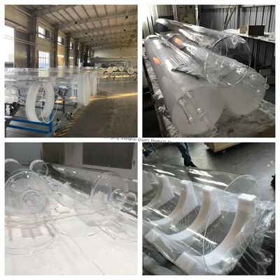 Sıcaklığa dayanıklı Yüksek Saflık 99.99% Endüstriyel Uygulamalar için Şeffaf Kuvars Cam Tüpü