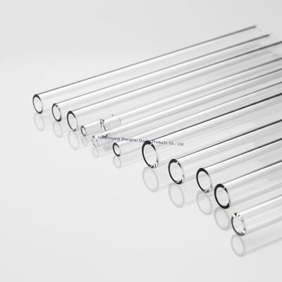 Termal olarak istikrarlı, hava kabarcıkları olmayan ve yüksek ışık iletimine sahip şeffaf kuvars cam tüpü