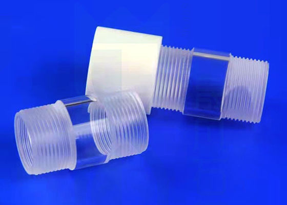 Yangın Cilalı Isıtma Şeffaf 2.2g / Cm3 Ptfe Vidalı Kapaklı Kuvars Tüpler Dişi Vida Dişi