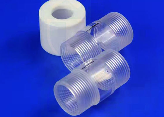 Yangın Cilalı Isıtma Şeffaf 2.2g / Cm3 Ptfe Vidalı Kapaklı Kuvars Tüpler Dişi Vida Dişi
